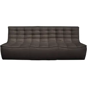 ETHNICRAFT canapé à 3 places N701 (Gris foncé - Tissu)