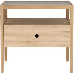 Comparateur de prix : ETHNICRAFT table de chevet SPINDLE (Naturel - chêne)