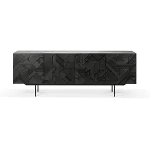 ETHNICRAFT buffet GRAPHIC avec 4 portes (Noir - Teak)