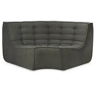 ETHNICRAFT canapé d'angle rond N701 90° (Musc - Tissu recyclé écologiq... pas cher