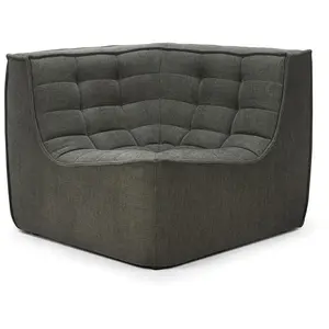 ETHNICRAFT canapé d'angle carré N701 90° (Musc - Tissu recyclé écologi... pas cher