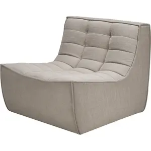 ETHNICRAFT fauteuil N701 (Ecru - Tissu recyclé écologique)