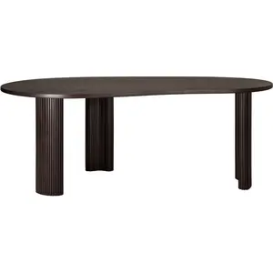 Ethnicraft - Bureau Boomerang - Marron - Acajou massif teinté - Design...Vendu parmade-in-design