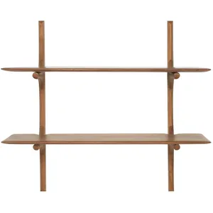 Comparateur de prix : Étagère murale 2 étages en acajou massif 100x35x91 cm PI - Ethnicraft ...