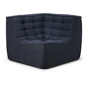 ETHNICRAFT canapé d'angle carré N701 90° (Graphite - Tissu recyclé éco... pas cher