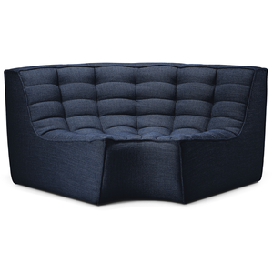 ETHNICRAFT canapé d'angle rond N701 90° (Graphite - Tissu recyclé écol... pas cher