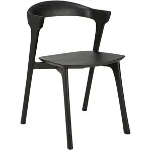 ETHNICRAFT chaise avec accoudoirs BOK (Rovere verniciato nero - bois m...