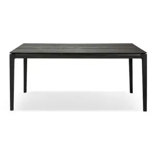 ETHNICRAFT table rectangulaire BOK (180 x 90 x 76 cm - Chêne teint noi... pas cher