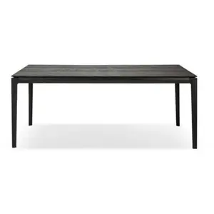 ETHNICRAFT table rectangulaire BOK (200 x 95 x 76 cm - Chêne teint noi... pas cher