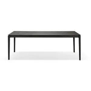 ETHNICRAFT table rectangulaire BOK (220 x 95 x 76 cm - Chêne teint noi... pas cher