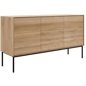 ETHNICRAFT buffet WHITEBIRD avec 3 portes (Naturel - Chêne et métal) pas cher