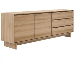ETHNICRAFT buffet WAVE avec 2 portes et 3 tiroirs (Naturel - chêne)