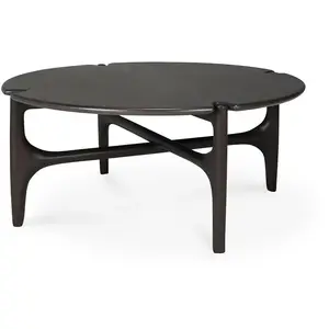 Comparateur de prix : ETHNICRAFT table basse PI Ø 80 cm (Acajou brun foncé - bois massif)