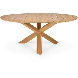 Ethnicraft - Table ronde Circle - Bois naturel - Teck massif - Designe...