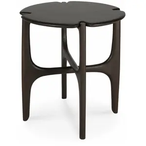ETHNICRAFT table basse PI Ø 47 cm (Acajou brun foncé - bois massif) pas cher