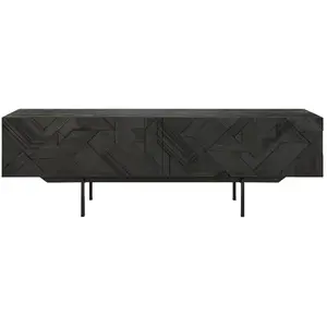 ETHNICRAFT meuble TV GRAPHIC 160 cm (Noir - Teck et métal)