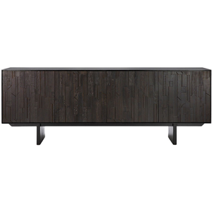 ETHNICRAFT buffet MOSAIC avec 4 portes (Noir - Teak et acajou) pas cher