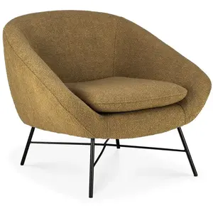 Comparateur de prix : ETHNICRAFT fauteuil BARROW (Ginger - tissu et métal)