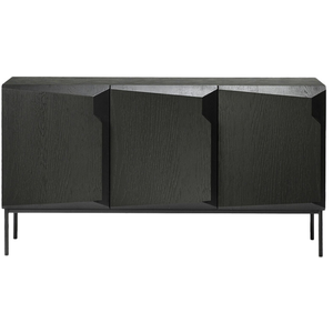 ETHNICRAFT buffet STAIRS avec 3 portes (Noir - chêne)