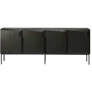 ETHNICRAFT buffet STAIRS avec 4 portes (Noir - chêne)