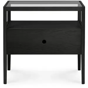 Comparateur de prix : ETHNICRAFT table de chevet SPINDLE (Noir - chêne)