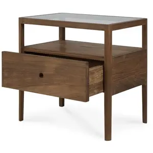ETHNICRAFT table de chevet SPINDLE (Recyclé - Teak) pas cher
