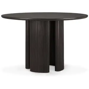 ETHNICRAFT table ronde ROLLER MAX (Ø 150 cm - Acajou marron foncé)