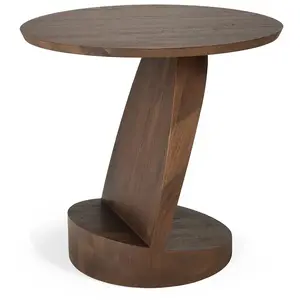 ETHNICRAFT table basse OBLIC (Teck peint marron - bois massif) pas cher