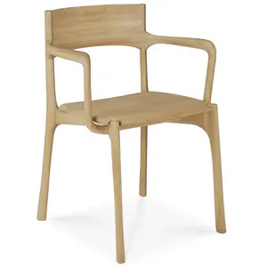 Comparateur de prix : ETHNICRAFT chaise avec accoudoirs PI (Chêne - bois massif)