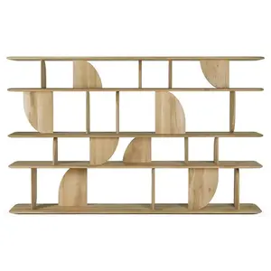 ETHNICRAFT bibliothèque verticale GEOMETRIC (Chêne - bois massif) pas cher