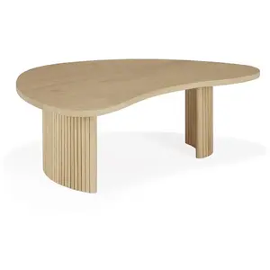 Comparateur de prix : ETHNICRAFT table basse BOOMERANG 90 cm (Chêne - bois massif)