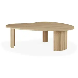 Comparateur de prix : ETHNICRAFT table basse BOOMERANG 126 cm (Chêne - bois massif)