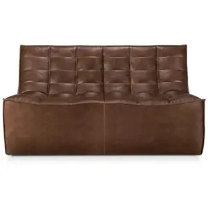 Comparateur de prix : ETHNICRAFT canapé à 2 places N701 (Chestnut - cuir)