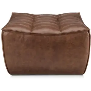 ETHNICRAFT pouf ottomane N701 (Chestnut - cuir)