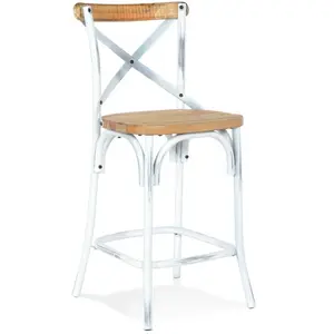 Tabouret snack mi-hauteur 'COTTAGE MINI' en bois finition Noyer effet ... pas cher