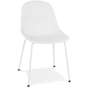 ALTER EGO Chaise design perforée 'VIKY' blanche intérieure / extérieure pas cher