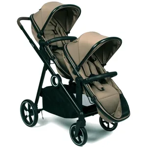 Baninni Luiz XL Poussette Double Taupe   Solution Innovante avec Sièges Convertibles Extra Spacieux de la Naissance à 22 kg