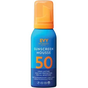 EVY Mousse Solaire Sport SPF50 pour l'Extérieur - extrêmement résistante à la transpiration et à l'eau, protection solaire à action prolongée et nourrissante. Sans microplastiques, sans parfum, vegan pas cher