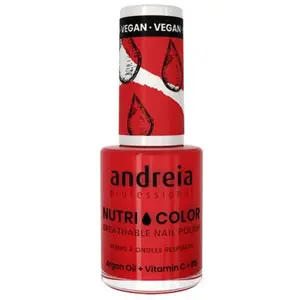 Andreia Professional NutriColor - Vernis à Ongles Respirant Vegan - Couleur NC37 Rouge Vif d'Andreia 10.5ml - Nail Art DIY, Vegan et Non Testé sur les Animaux, Soin + Couleur en une Étape pas cher