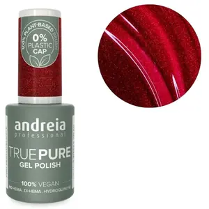 ANDREIA Vernis semi-permanent - True Pure - T39 Rouge pailleté - 10,5 ml pas cher