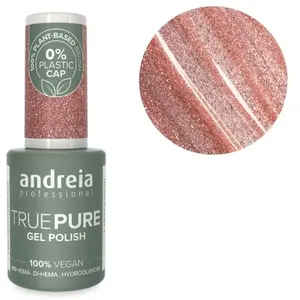 ANDREIA Vernis semi-permanent - True Pure -T31 Rose gold pailleté -10,5 ml pas cher