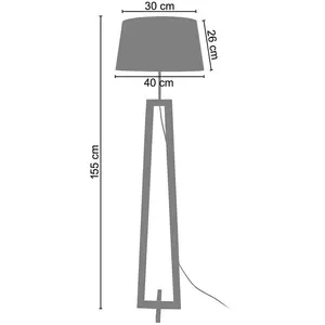 Lampadaire TOSEL VILI A tissu naturel,aluminium D 40 x  H 155 cm