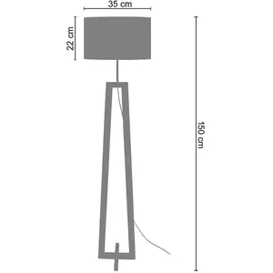 Lampadaire TOSEL VILI A tissu naturel,aluminium D 35 x  H 151 cm