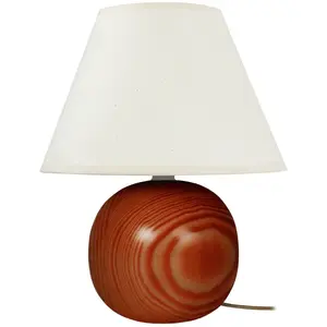 TOSEL LAMPE BOIS - Lampe de chevet globe bois foncé TU pas cher