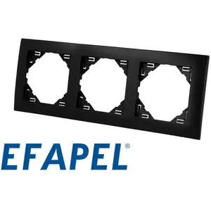 Efapel - Plaque de finition noir mat triple Logus 90 pas cher
