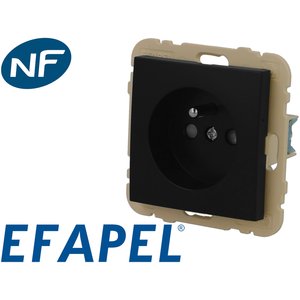 Prise de courant 16A 2P+T noire mat Efapel Logus 90 21110 TPMVendu parbis-electric