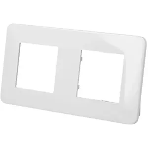 Plaque de finition blanche double Efapel Latina 42920T pas cher