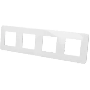 Plaque de finition blanche quadruple Efapel Latina 42940T pas cher