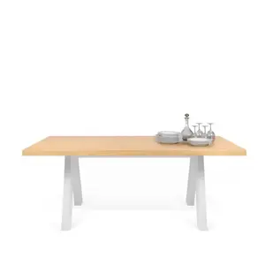 Temahome - Table à manger 200x100x76 cm décor béton - apex pas cher
