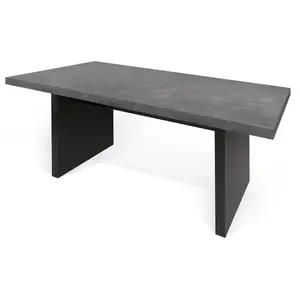 TEMAHOME Detroit concrete and black dining table 160 x 75 pas cher
